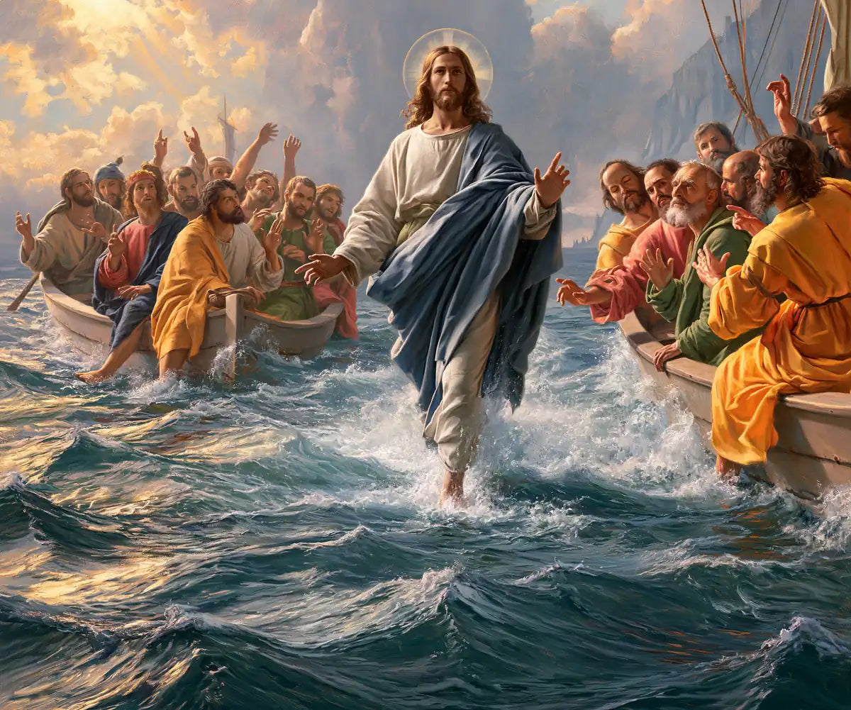 Jesus Walking on Water - Florentine Renaissance - Christian artwork collection