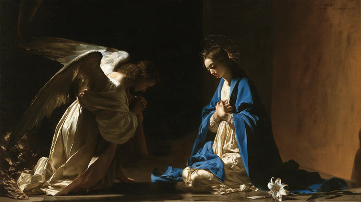 The Annunciation — The Fallen Lily beside the Blue Mantle