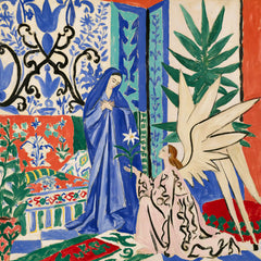 Annunciation in the Blue and White Garden – Fauvist Art · Square