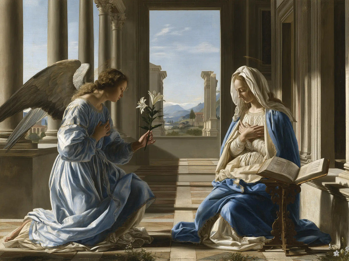 The Annunciation — The Open Book before the Hills