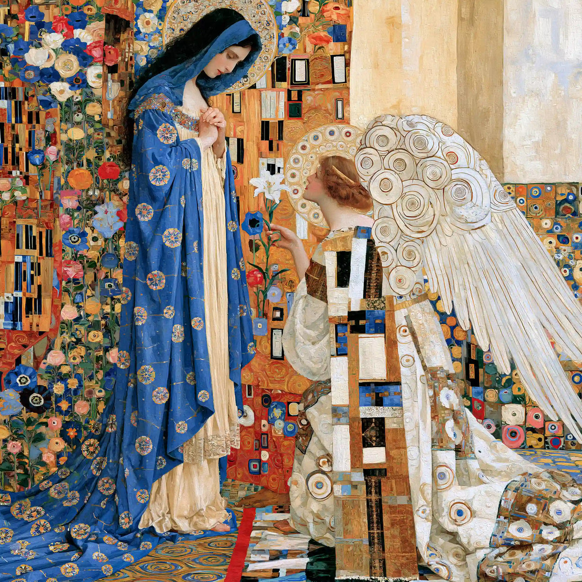Annunciation by the Golden Column – Golden Secession Art · Square