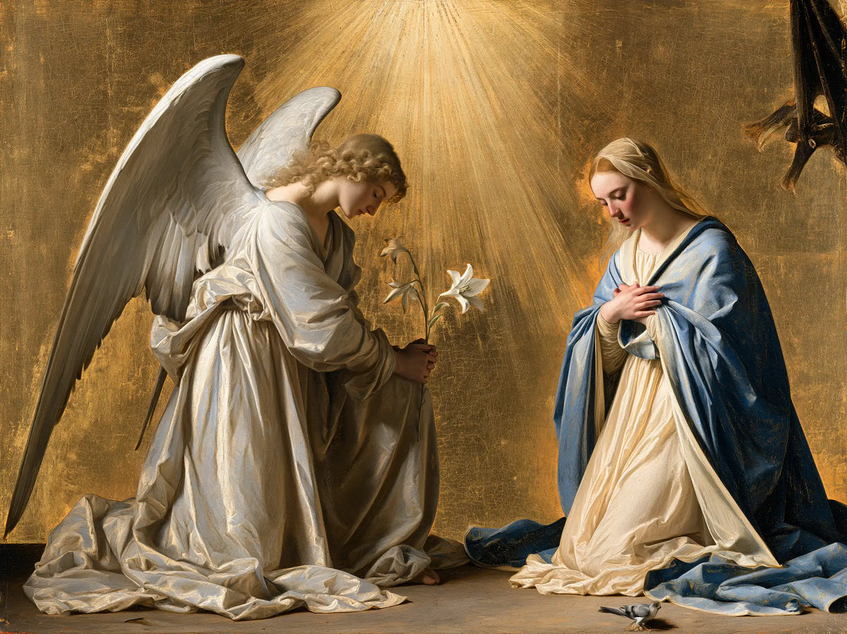 The Annunciation — The Lily Offered in the Sunburst