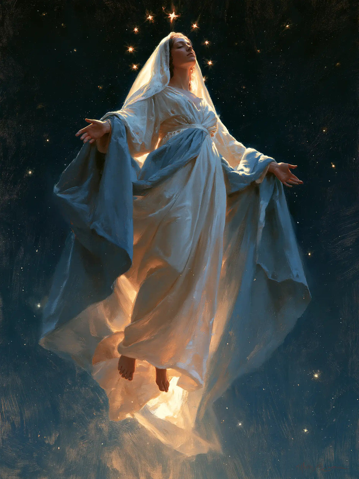 The Assumption of Mary — The Ivory Veil in the Breath of Stars