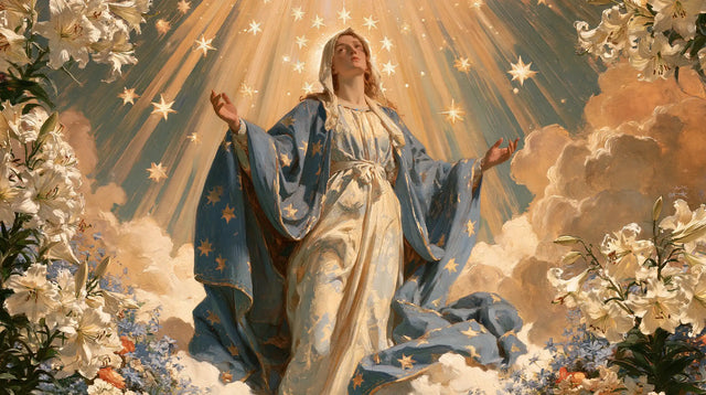The Assumption of Mary — Palms Beneath Rose-Coloured Rays