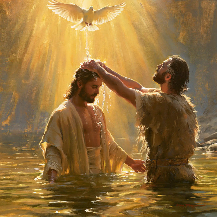 The Baptism of Jesus – Sacred Gold · Standing in the Jordan · Square no. 5