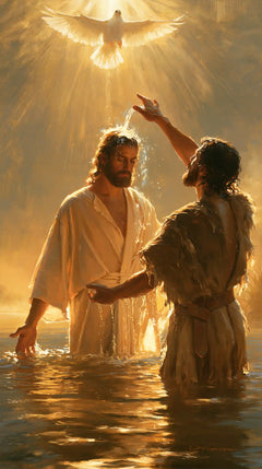 The Baptism of Jesus – Sacred Gold · Standing in the Jordan · Portrait no. 2