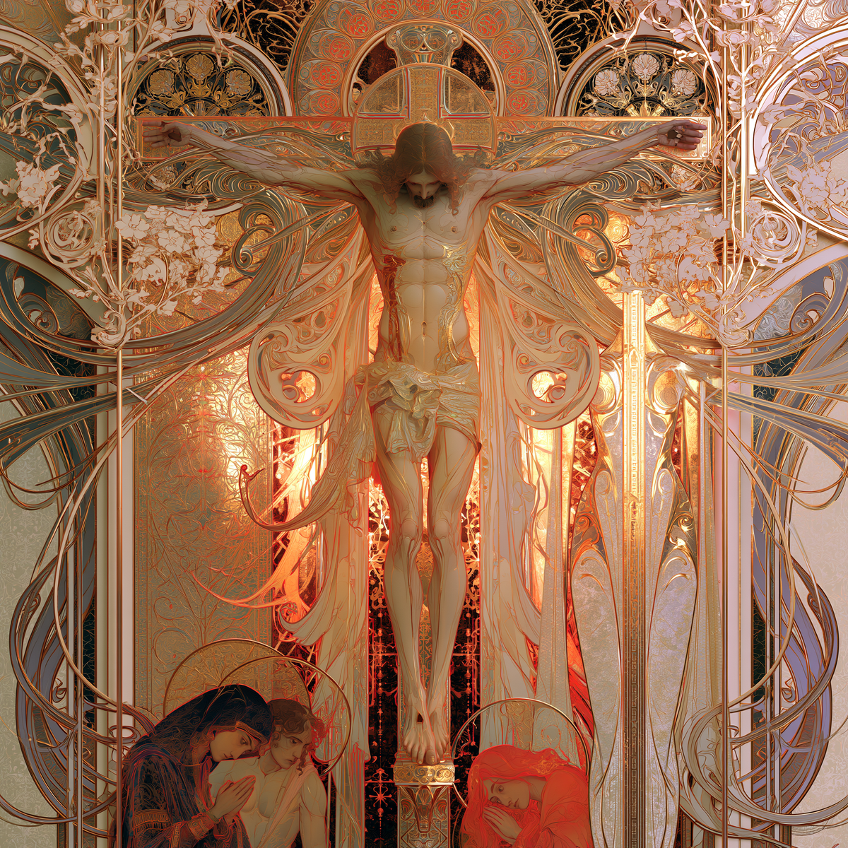 The Crucifixion - Sacred Art Nouveau · Square n° 2