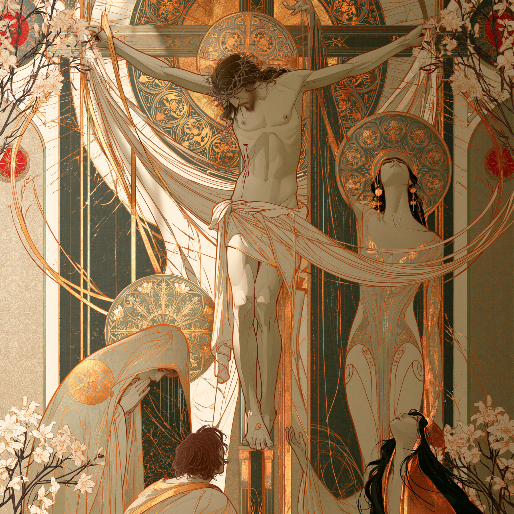 The Crucifixion - Sacred Art Nouveau · Square n° 3