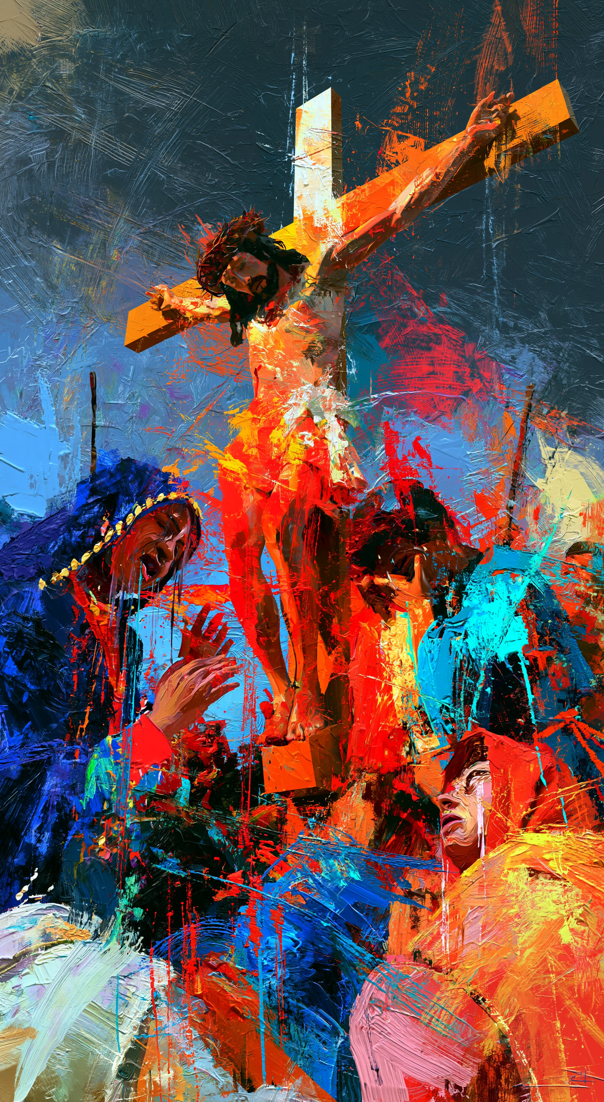 Korsfästelsen - Expressionistisk · Porträtt nr 5 - Kristen konst