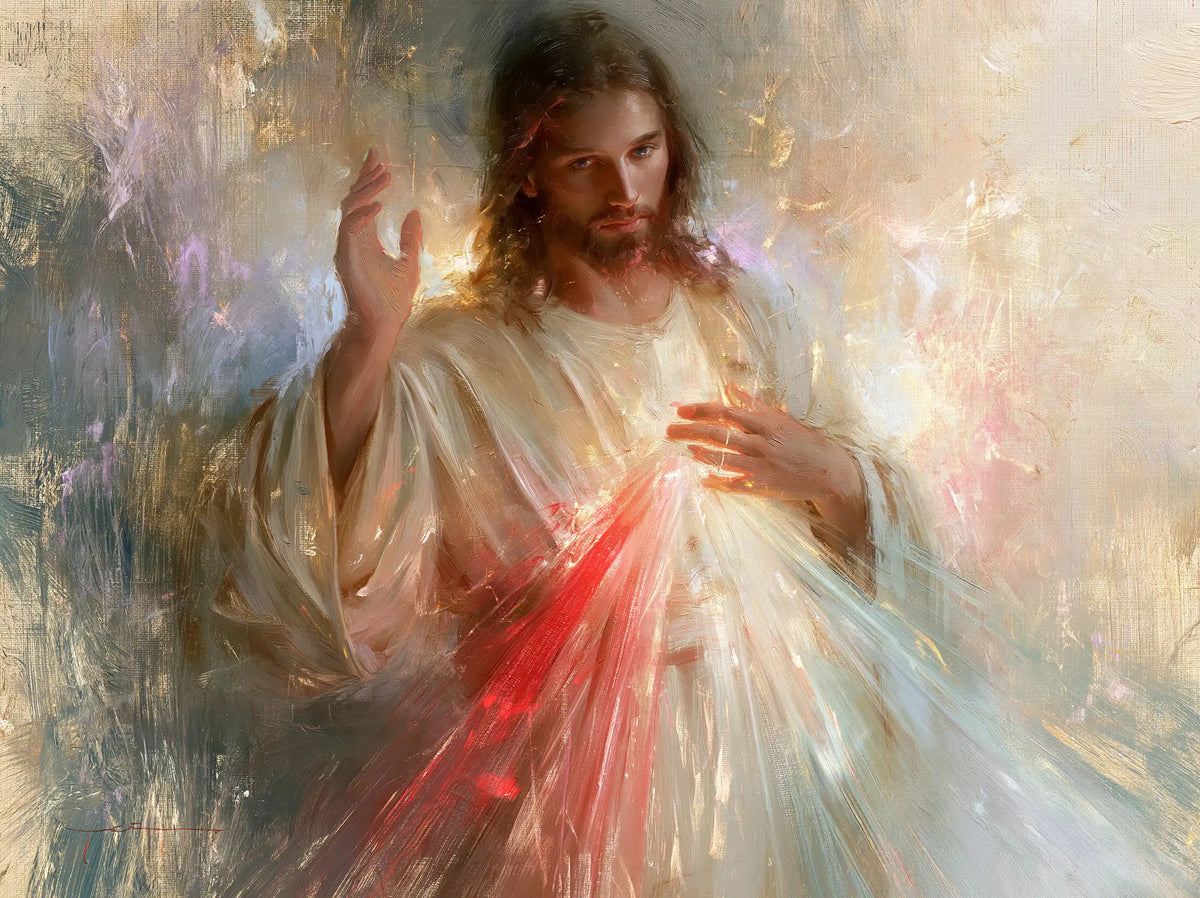 Divine Mercy Jesus — Mercy in Shards of Pearl