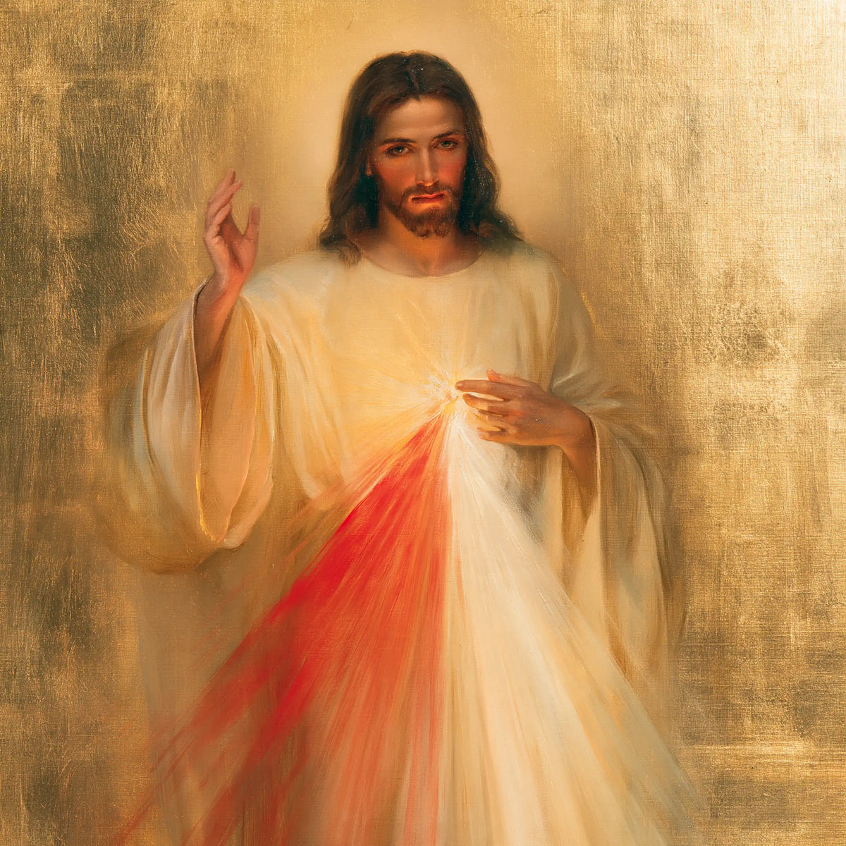 Divine Mercy Jesus — The Presence Upon Quiet Gold