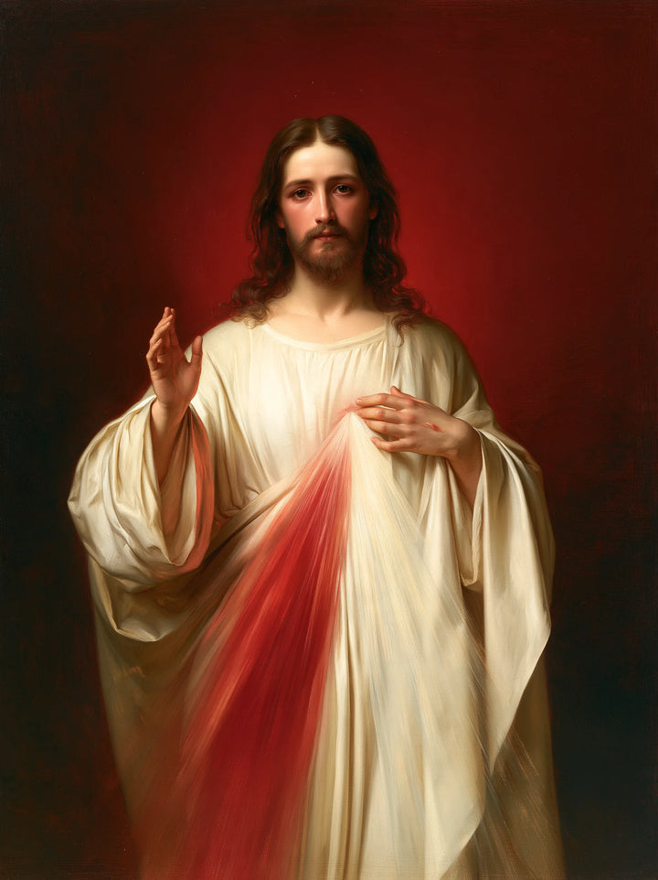 Divine Mercy Jesus – The Ruby Mantle of Mercy