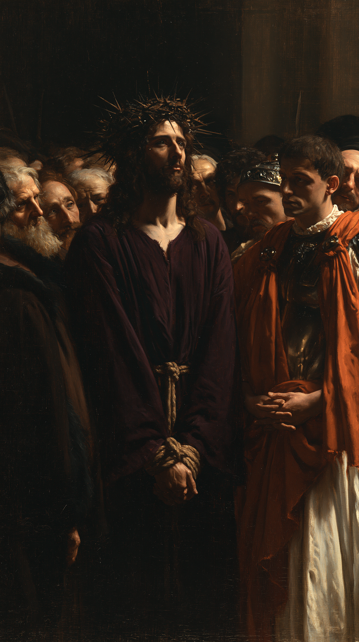 Ecce Homo — The Upturned Face Beneath the Black Vault