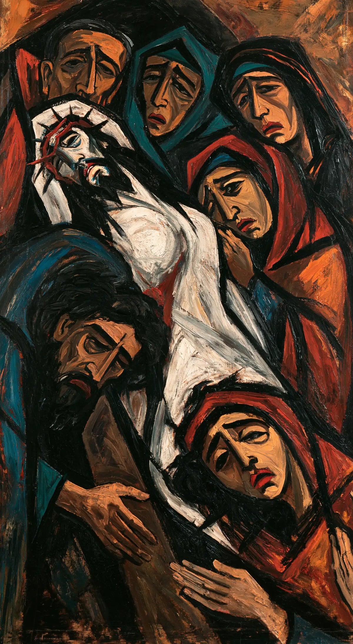 The Entombment of Jesus Christ — White in the Embrace of Veils