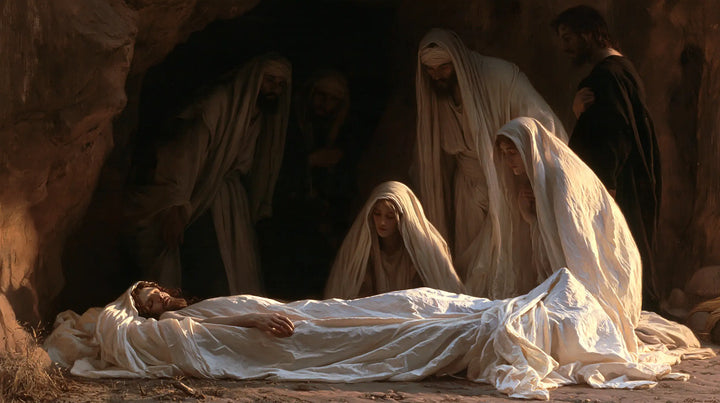 The Entombment of Jesus Christ — The Illuminated Veil Beside the Feet
