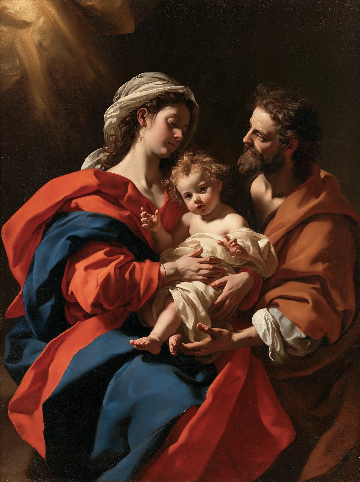 The Holy Family — The Child in a Red and Blue Embrace