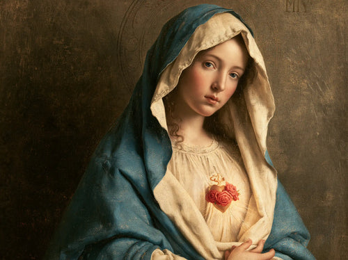 the Immaculate Heart of Mary in Florentine Renaissance style in Florentine Renaissance style, landscape Christian artwork no. 2