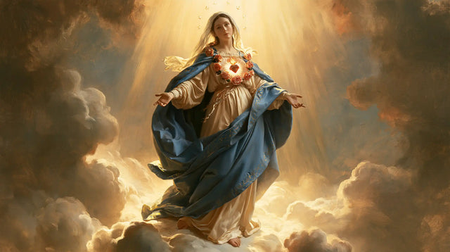 Immaculate Heart of Mary - Mary upon the Clouds with the Immaculate Heart · Landscape n° 9