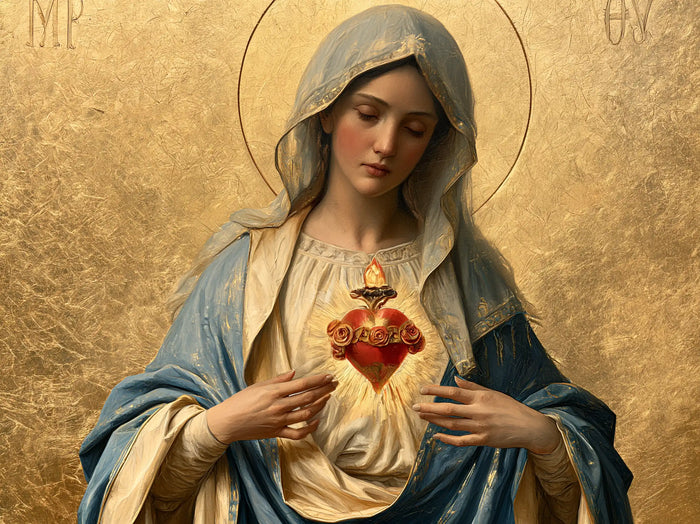 The Immaculate Heart of Mary — Silent Prayer Beneath the Silvery Veil