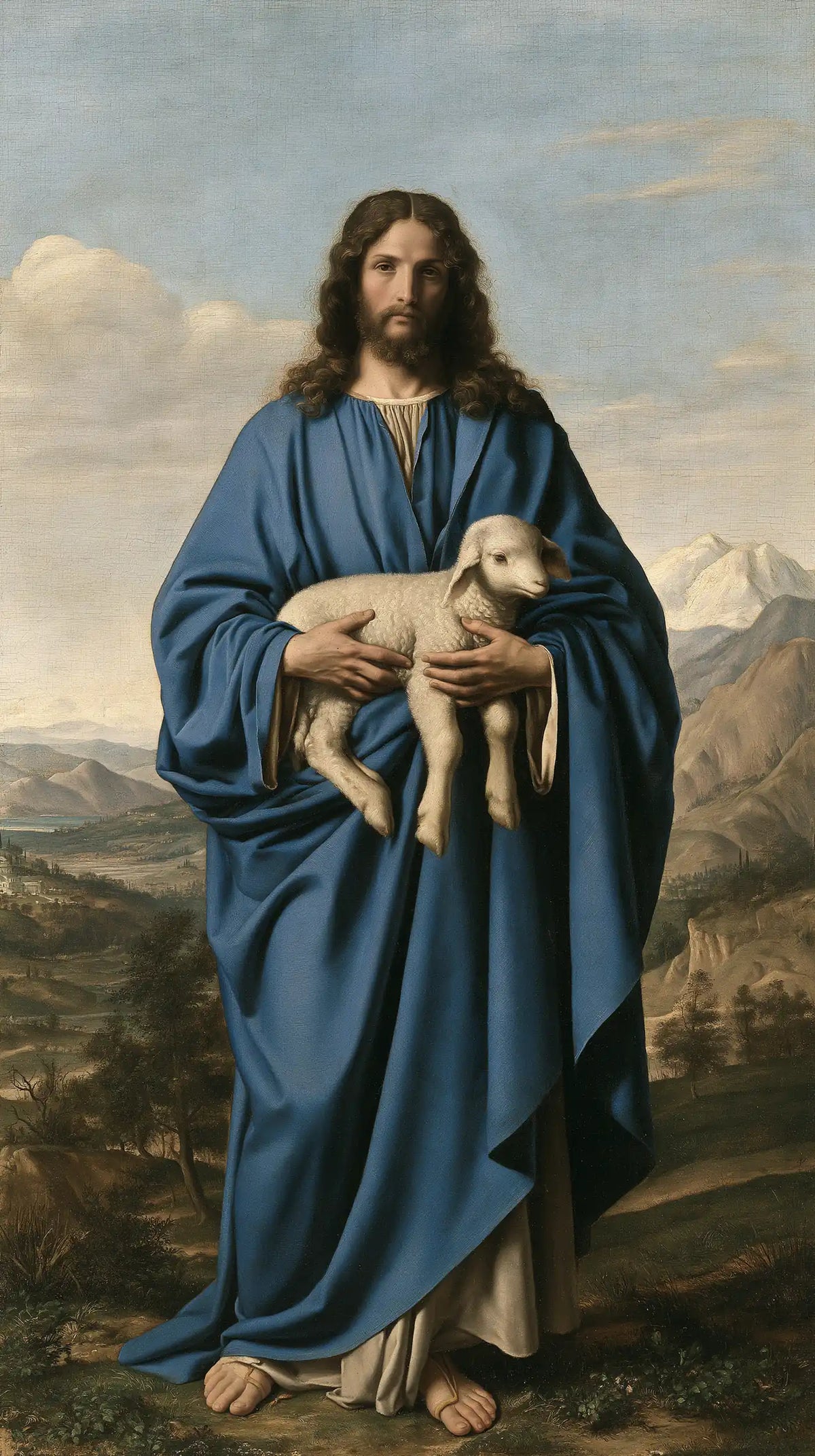 Jesus and the Lamb — The Shepherd in the Long Azure Robe