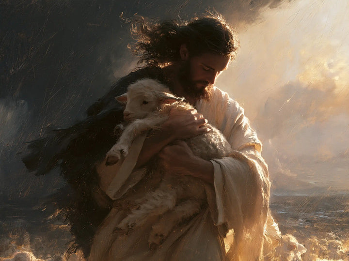 Jesus and the Lamb - Jesus Protecting the Lamb · Landscape n° 3