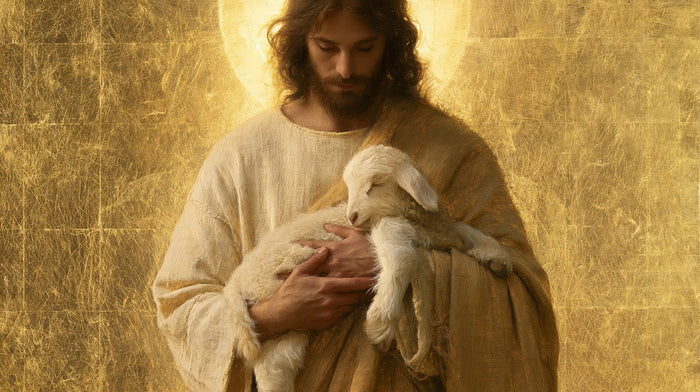 Jesus and the Lamb — The Cradle in the Ochre Mantle’s Fold