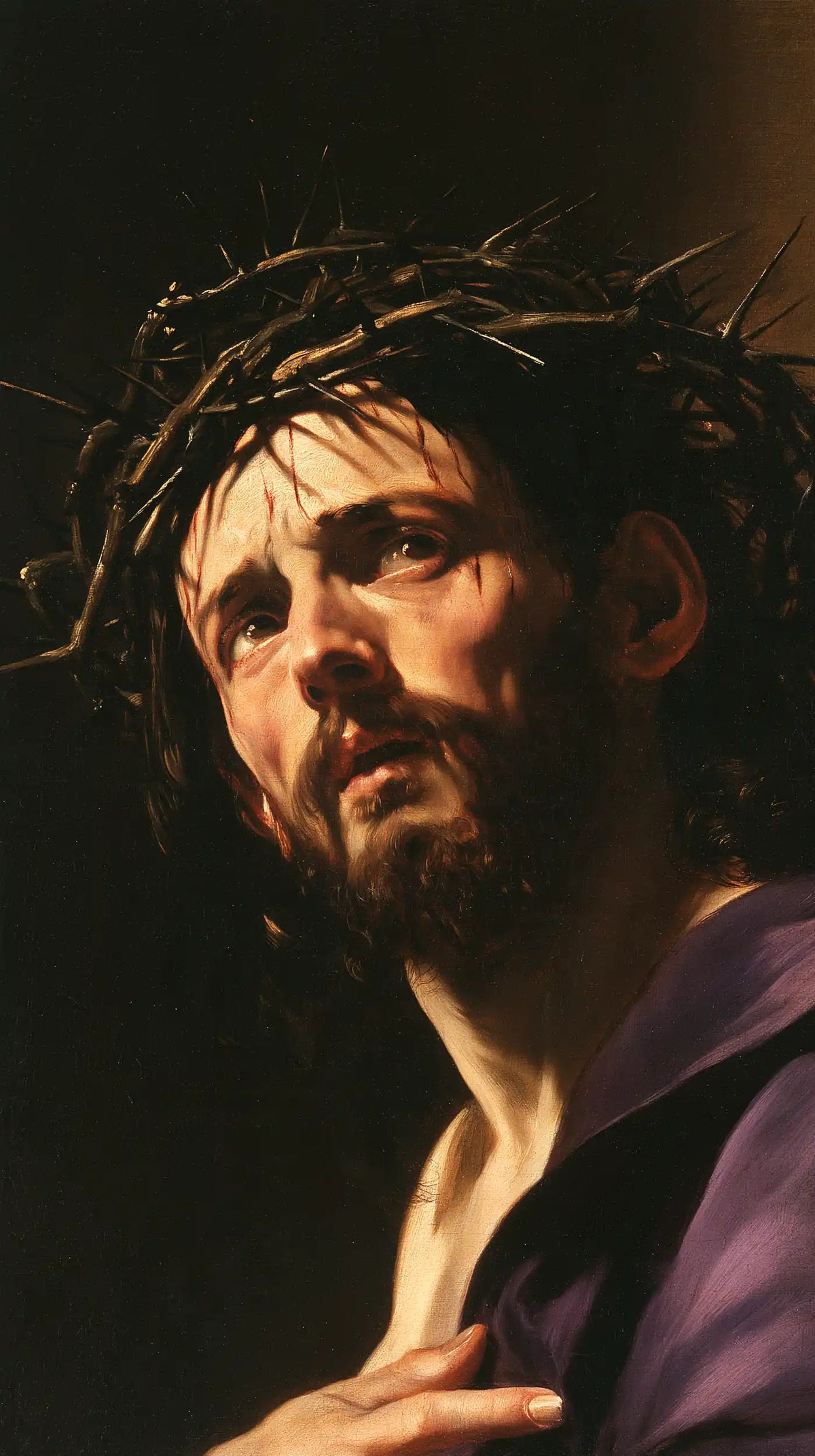 Jesus Crowned with Thorns — The Faithful Hand upon the Chest