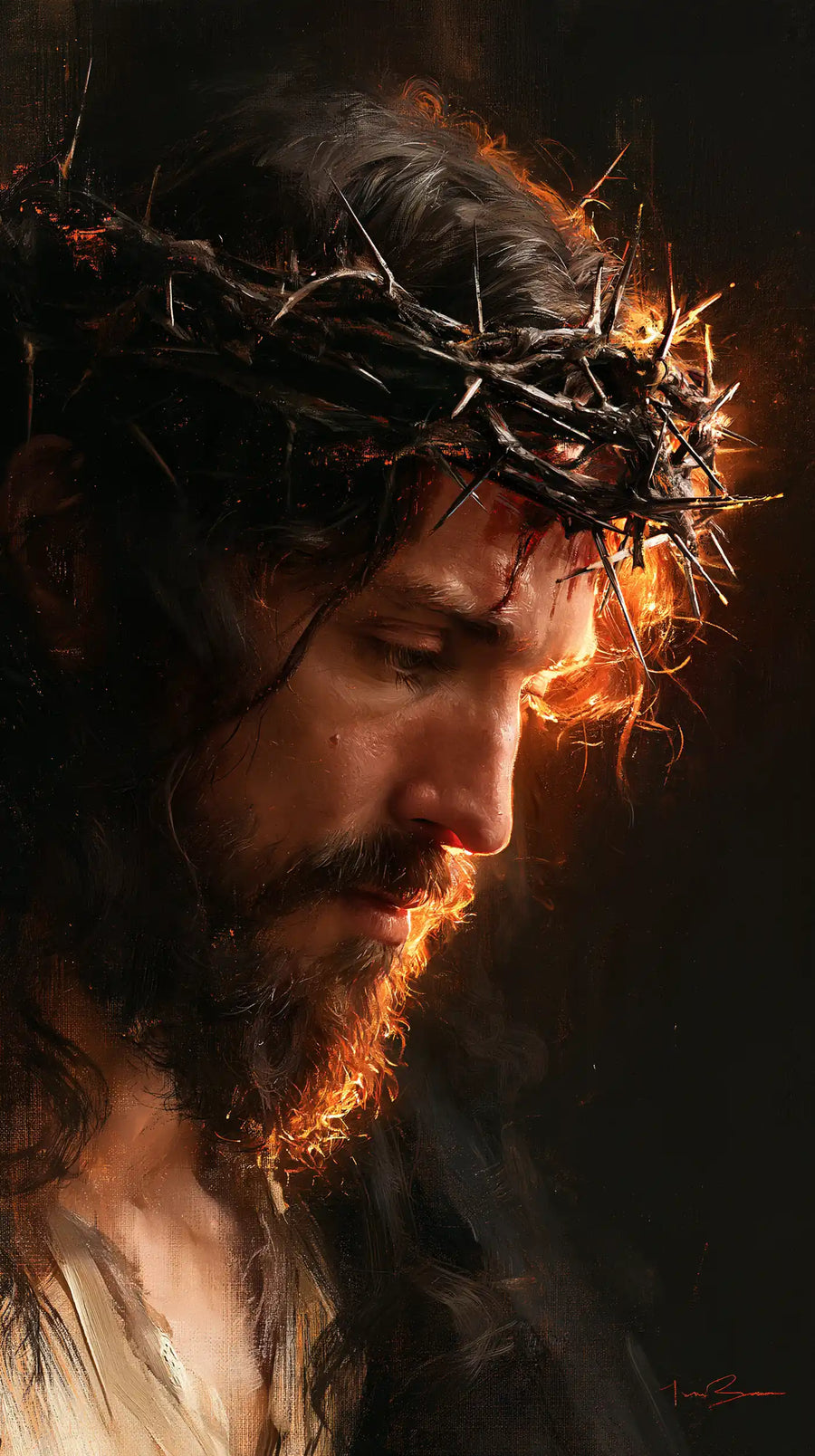 Jesus Crowned with Thorns — The Bowed Brow beside the Flame