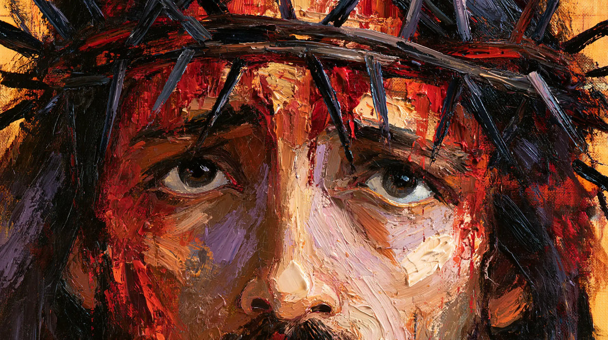 Jesus Crowned with Thorns — The Gaze beneath Fiery Brambles