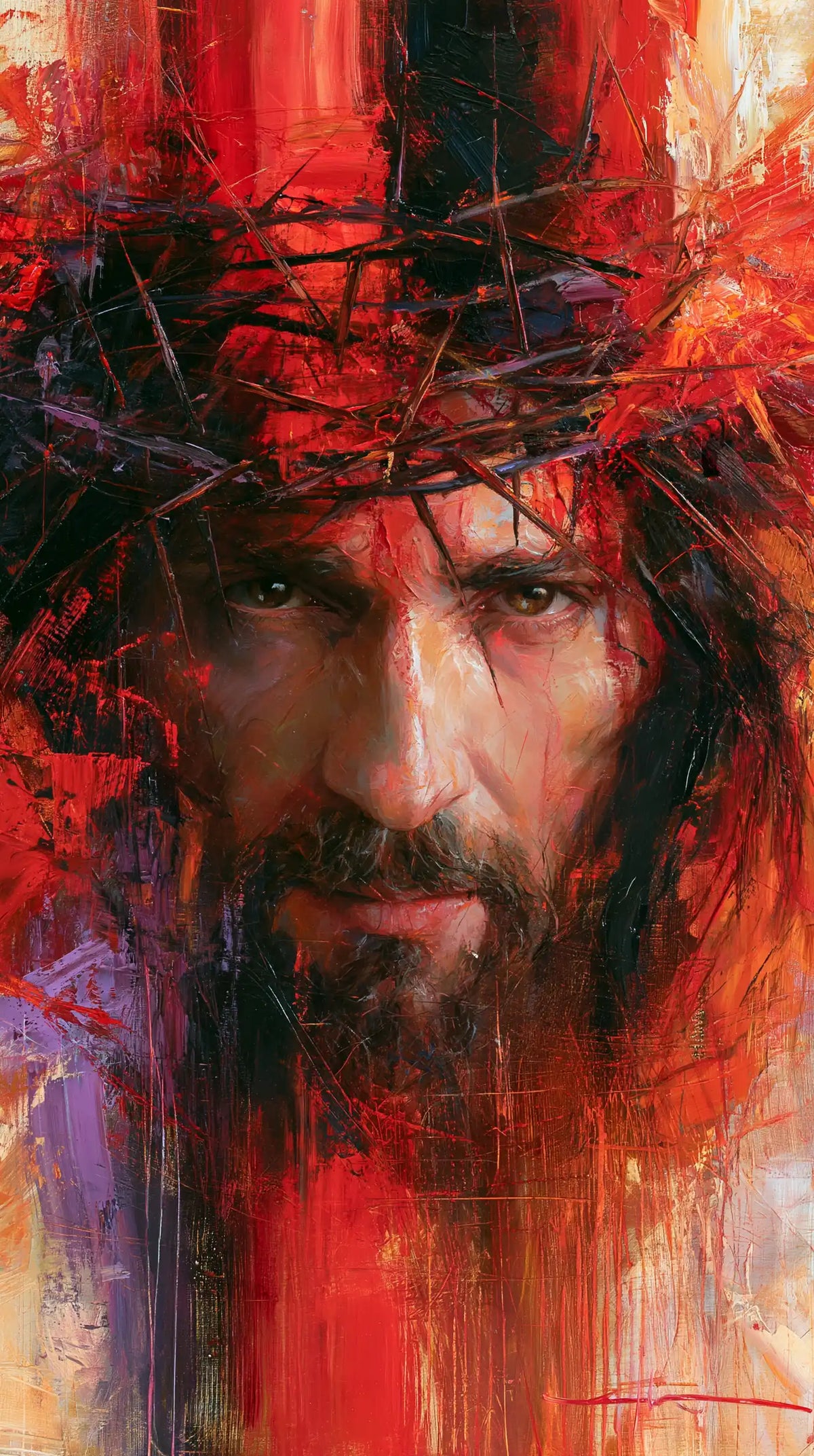 Jesus Crowned with Thorns — The Presence in Scarlet Streams