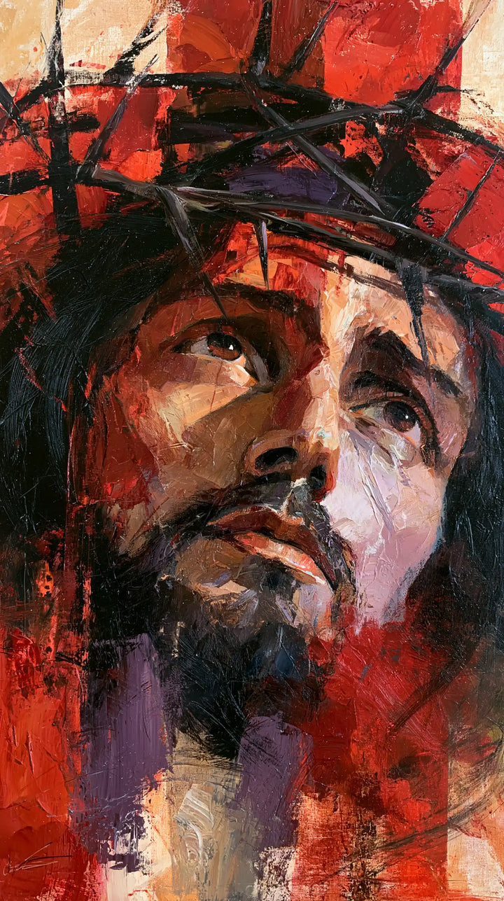 Jesus Crowned with Thorns — The Slanting Gaze with Lilac Shadows