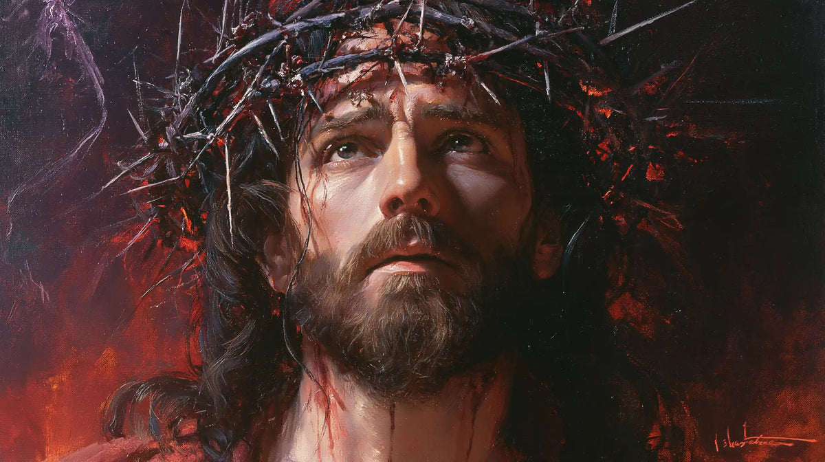 Jesus Crowned with Thorns — The Face among Threads of Night