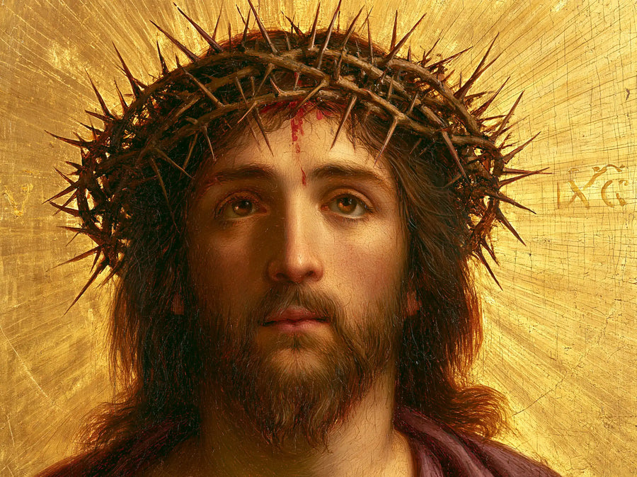 Jesus Crowned with Thorns — Pale Eyes in Yellow Radiance