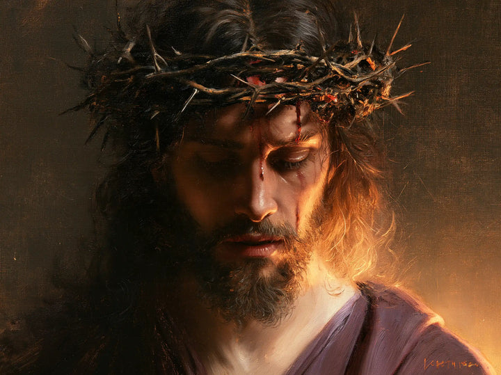 Jesus Crowned with Thorns — Pale Hair behind the Eyelids