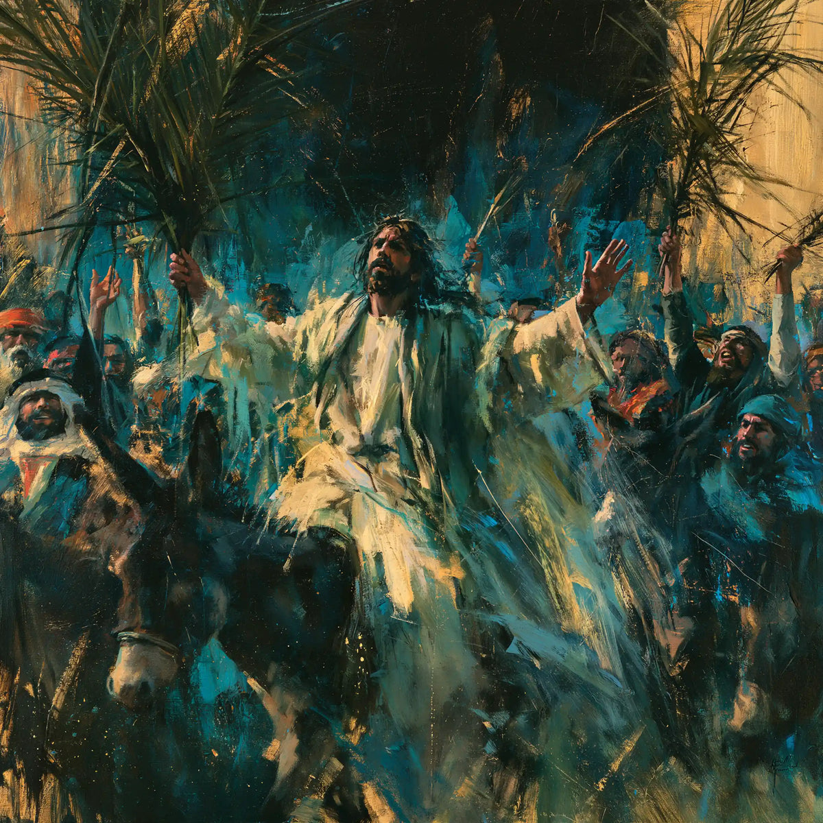 Jesus Enters Jerusalem – Expressionist · Square no. 3