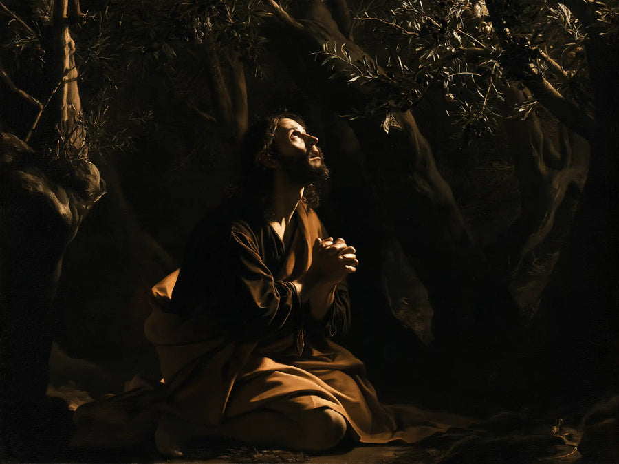 Jesus in Gethsemane - Caravaggio Tenebrism · Landscape n° 2