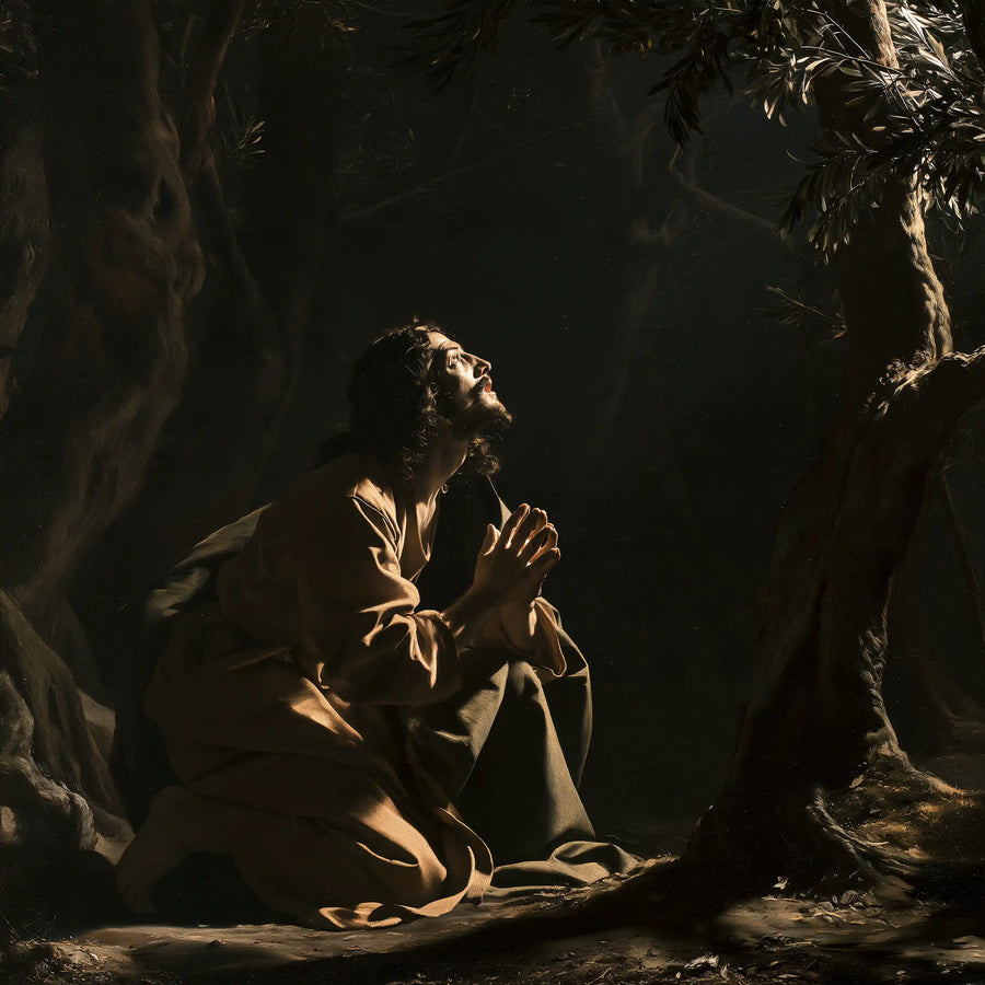 Jesus in Gethsemane - Caravaggio Tenebrism · Square n° 8