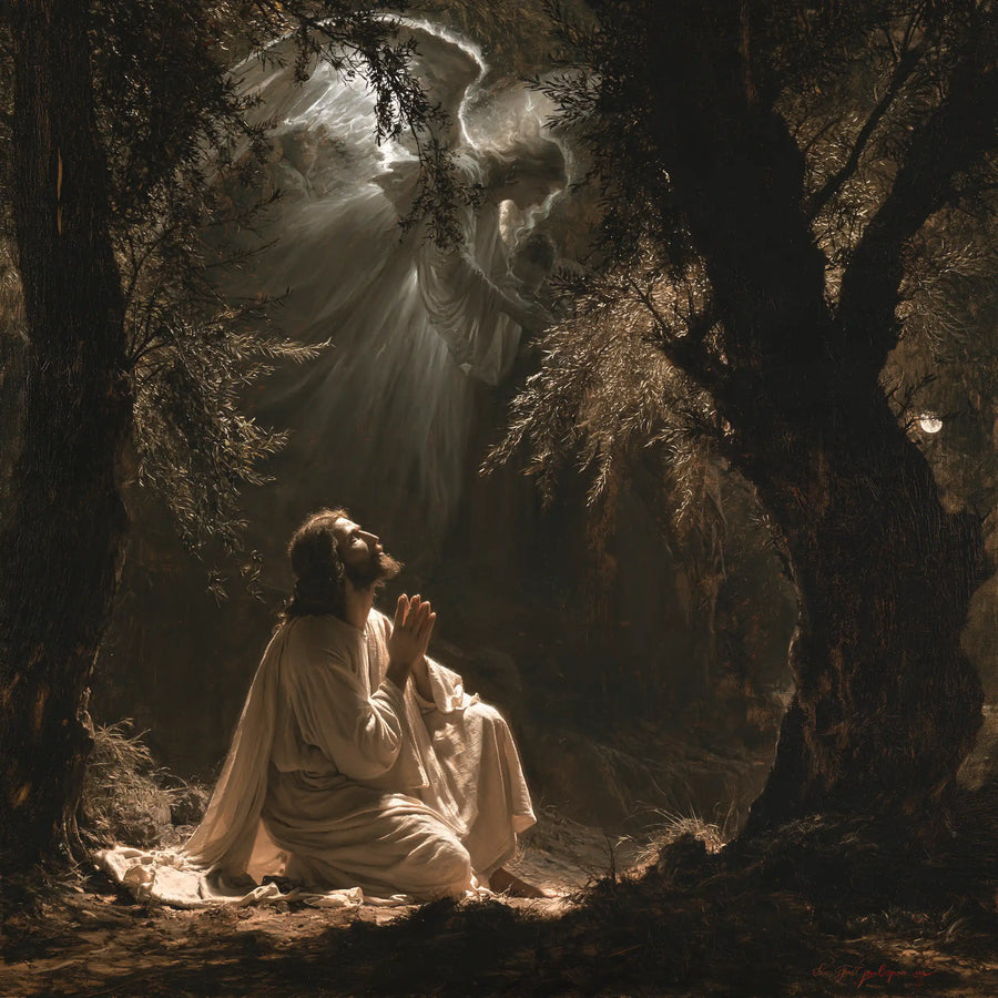 Jesus in Gethsemane - Jesus and the Consoling Angel · Square n° 7