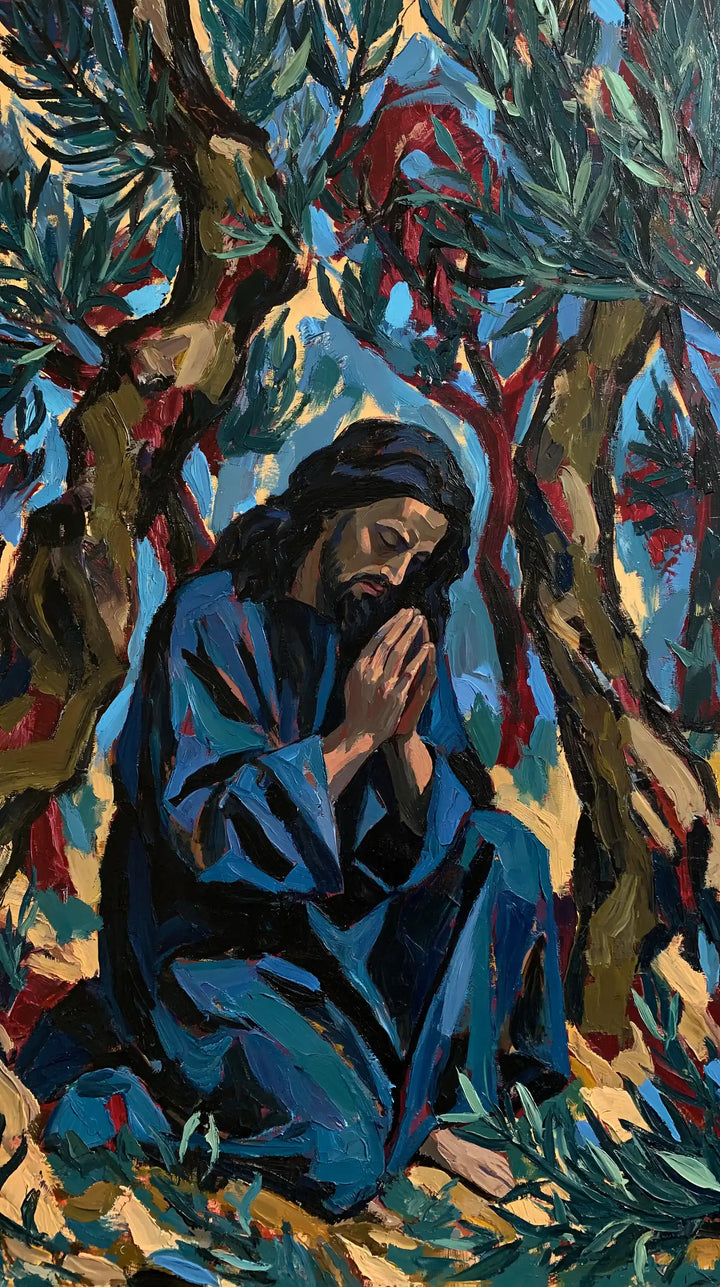 Jesus in Gethsemane — Silence amid Vivid Colours