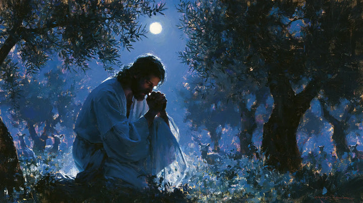 Jesus in Gethsemane — The Bowed Brow beneath the Full Moon