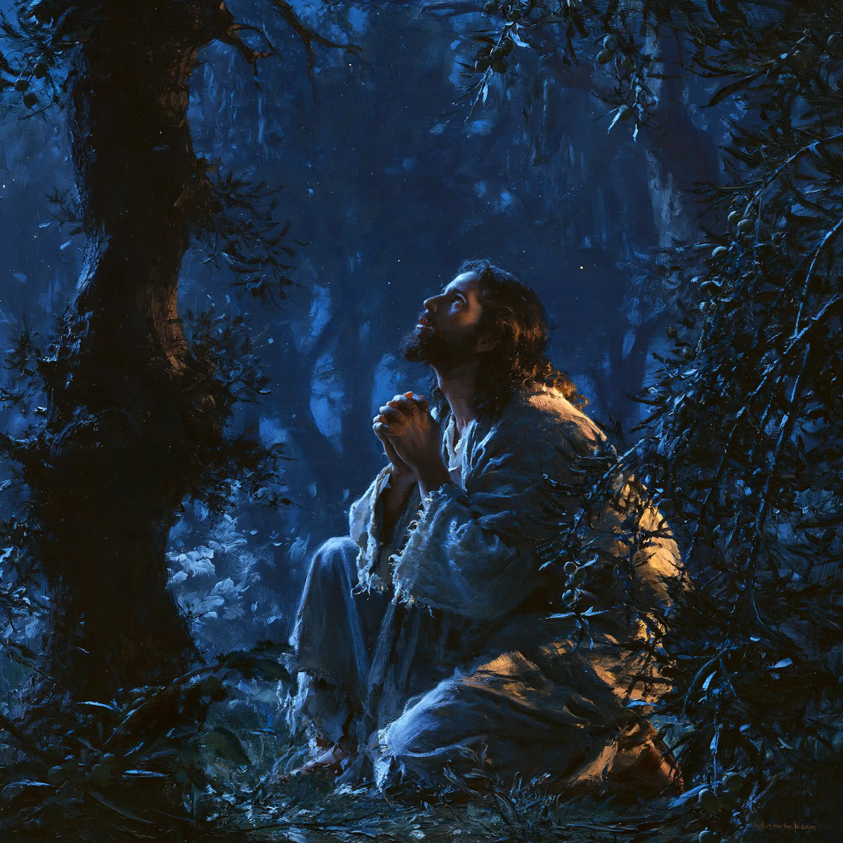 Jesus in Gethsemane — Hope in the Garden of Little Lights