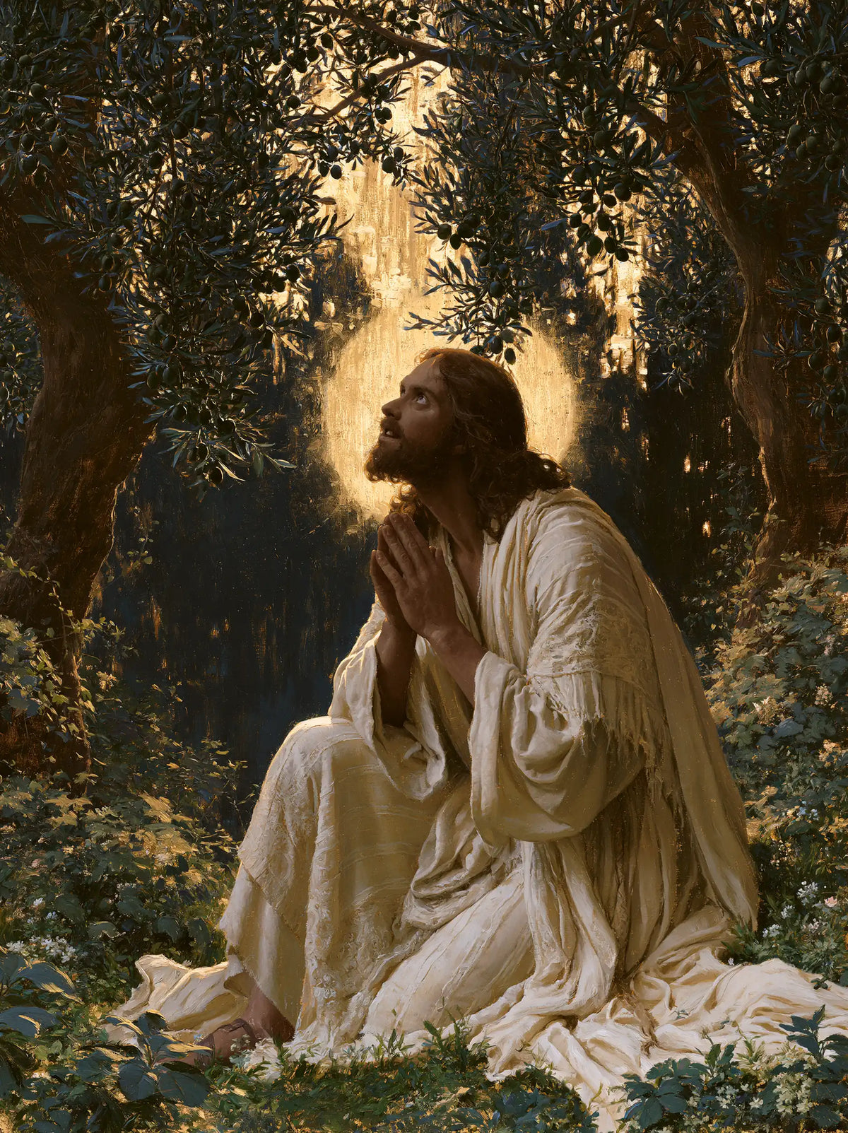 Jesus in Gethsemane — Prayer in the Amber Opening
