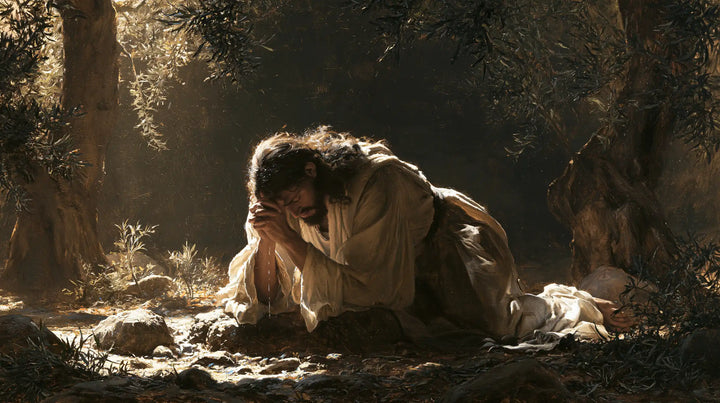 Jesus in Gethsemane — Prayer Reclining in Gentle Shadow