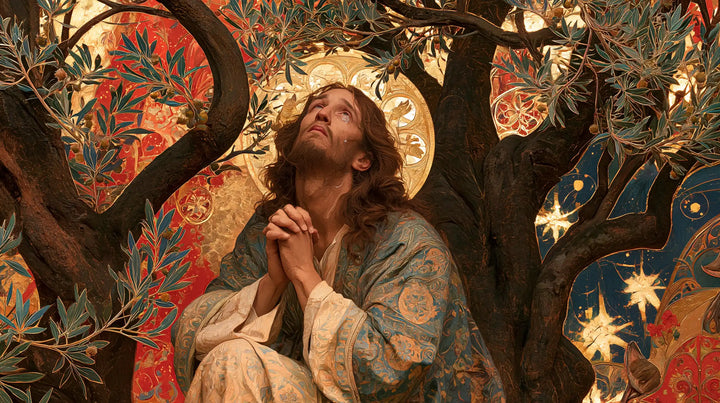Jesus in Gethsemane - Sacred Art Nouveau · Landscape n° 9