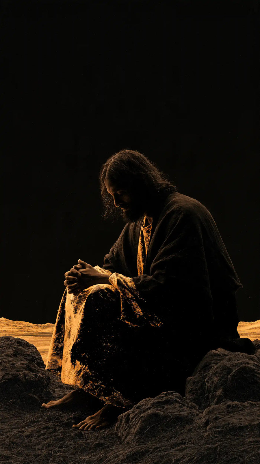 Jesus in the Desert - Black and Gold · Portrait n° 2