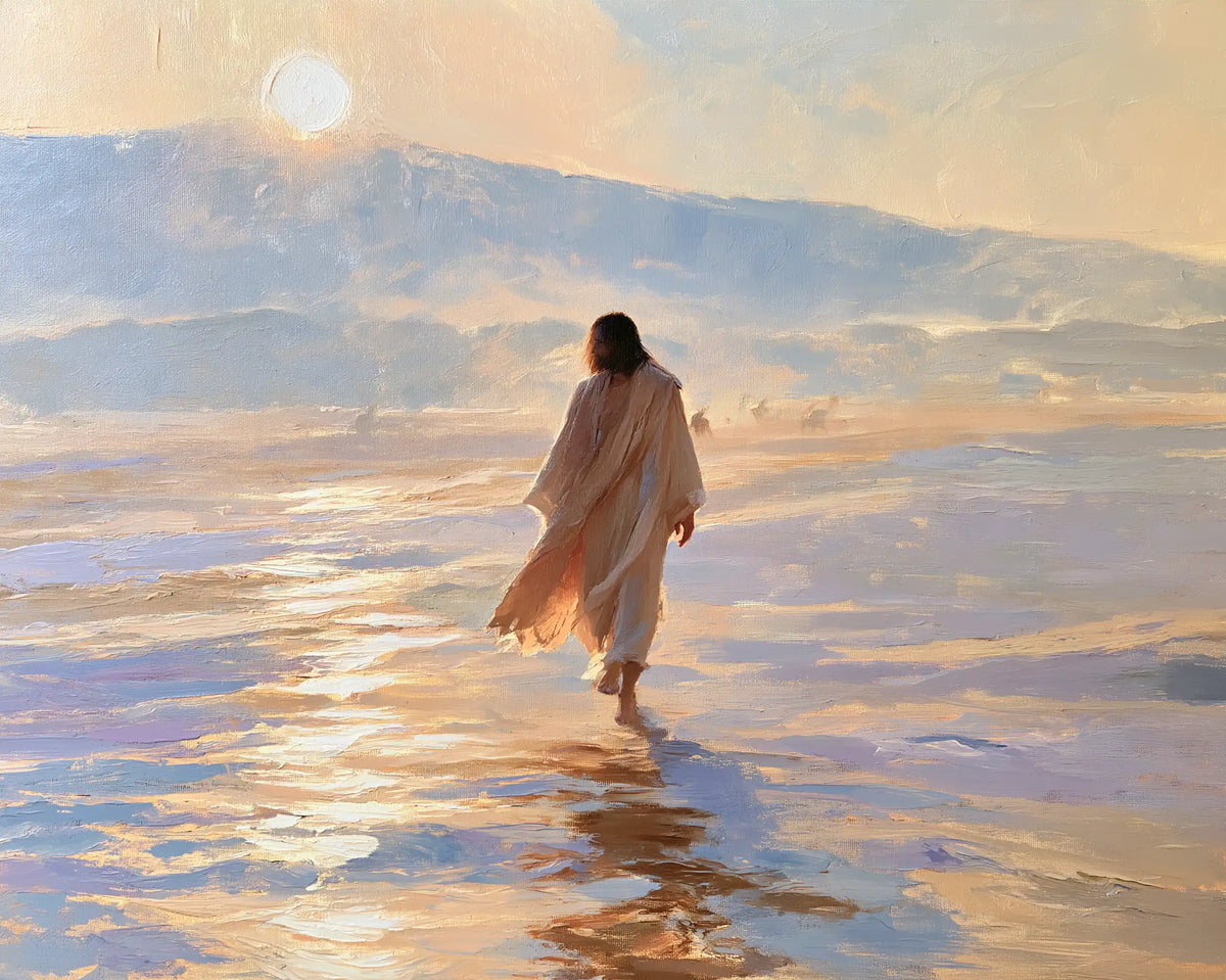 Jesus in the Desert — The Rose Robe Above the Reflections