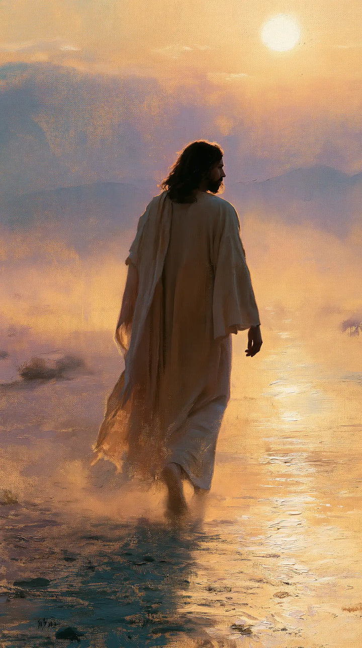Jesus in the Desert — The Glow Rises Around the Steps