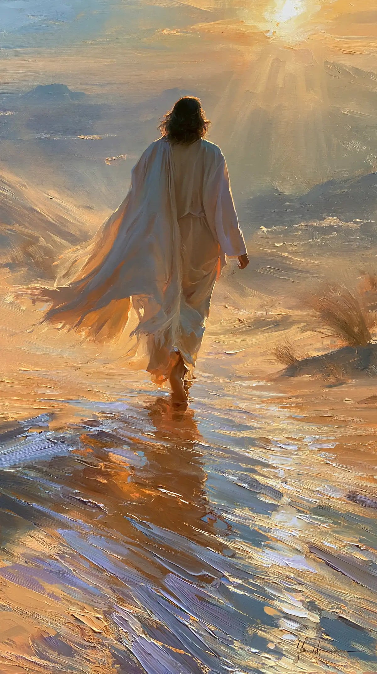 Jesus in the Desert — The Mantle in the Breath of Rays