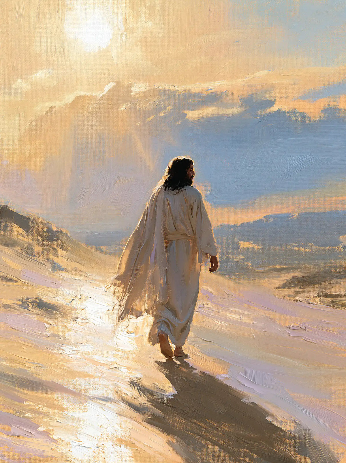 Jesus in the Desert — The Shadow Accompanies the Rise of Day