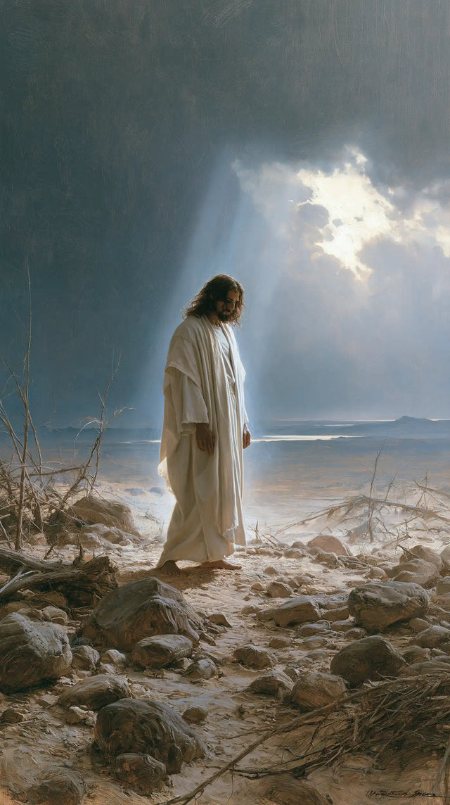 Jesus in the Desert — Contemplation beneath the Blue Opening